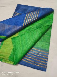 Handcrafted Tussar Ghicha Silk Saree with Zari Border