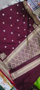 Maroon Zari Weave Banarasi Silk Saree