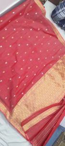 Red Festive Rich Zari Weave Organza Silk Saree