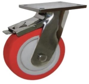 Single Caster Brake Wheel With Plate