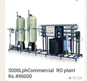 5000 Lph Commercial Reverse Osmosis Plant