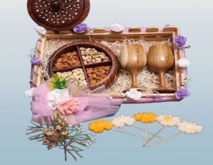 Brown Wooden Gift Hamper