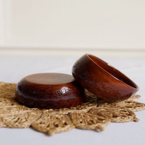 Round Sheesham Wooden Bowl Set
