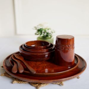 Sheesham Wooden Dinner Set