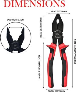 Themisto TH-T12 CRV 8 Inch Black Phosphated Combination Plier