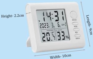 Themisto TH-HTC6 Digital Hygrometer Thermometer With Clock LCD Display