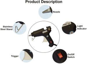 Themisto 40W Anti-Drip Glue Gun With 5 Glue Sticks