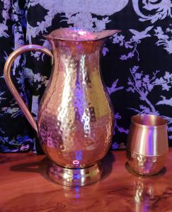 Round Pure Copper Glass Jug Set