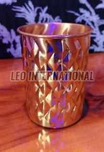Handcrafted Embossed Copper Drinking Glass