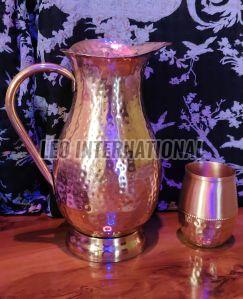 round pure copper glass jug set