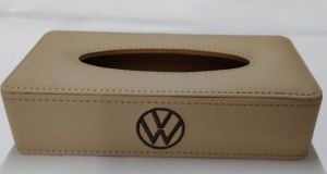 Beige Volkswagen PU Leather Tissue Box
