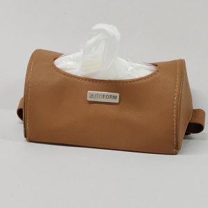 Brown PU Leather Tissue Bag