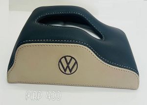 Car Shape Blue and Beige PU Leather Tissue Box