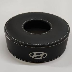 Honda Black PU Leather Round Tissue Box