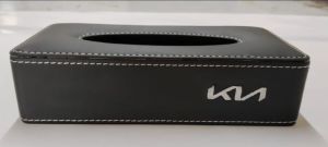 Kia Black PU Leather Tissue Box