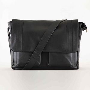 Black Leather Messenger Bag