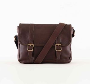 Buckle Closure Messenger Leather Bag