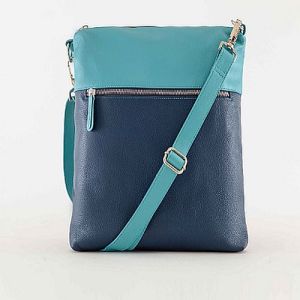 Ladies Green and Blue Leather Sling Bag