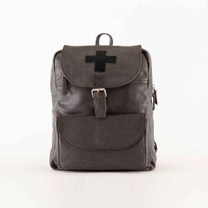 Ladies Matt Brown Leather Backpack Bag