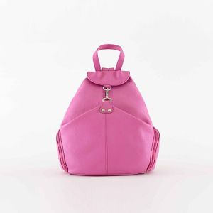 Ladies Pink Leather Backpack Bag