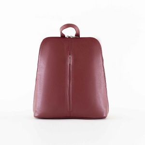 Ladies Solid Pink PU Leather Backpack Bag