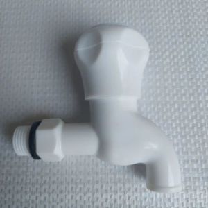 White Plastic Short Body Bib Cock
