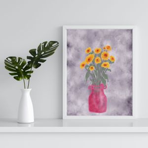 Floral Postcard Art