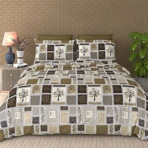 Porcine Print Cotton Satin Queen Size Bedsheet Set