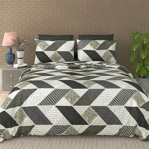 Queen Size Porcine Print Cotton Satin Bedsheet Set