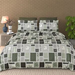 Porcine Print Cotton Satin Queen Size Bedsheet Set