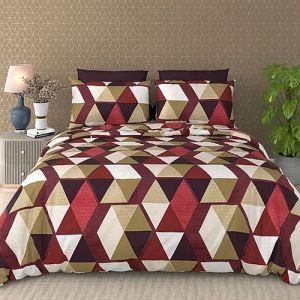 Queen Size Porcine Print Cotton Satin Bedsheet Set