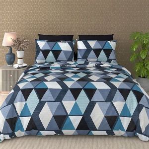 Queen Size Porcine Print Cotton Satin Bedsheet Set