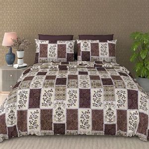 Porcine Print Cotton Satin Queen Size Bedsheet Set