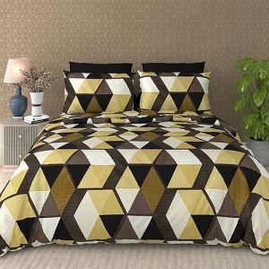 Queen Size Porcine Print Cotton Satin Bedsheet Set