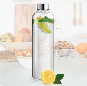 1000ml Transparent Glass Water Bottle