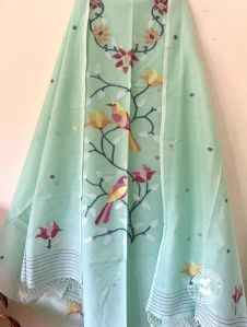 Ladies Chanderi Unstitched Suit Set