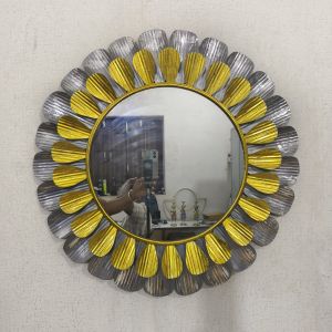 Handmade Round Iron Wall Mirror