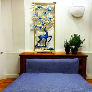 Handmade Decorative Metal Deer Wall Hanging with Butterflies