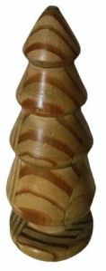 8Inch Hand Turned Teak Wood Christmas Tree