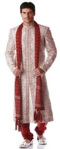 Cream Designer Mens Wedding Sherwani