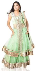 Green Party Wear Designer Ghagra Choli