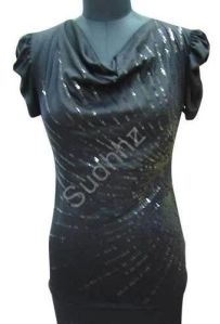 Ladies Black Georgette Designer Top