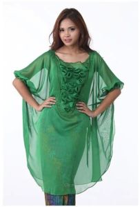 Ladies Fancy Green Georgette Kaftan