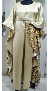 Ladies Golden Double Satin Gown
