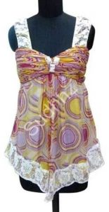 Ladies Shoulder Strap Georgette Top
