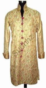 Mens Golden Embroidered Wedding Sherwani