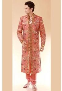 Mens Peach Designer Sherwani