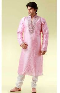 Mens Pink Designer Kurta Set