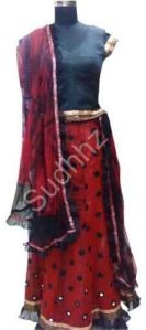 Red and Black Party Wear Lehenga Choli