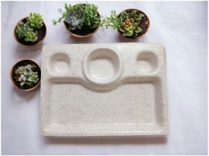 Ivory Dot Ceramic Section Plates